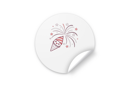 Illustration sticker d'une glace aux feux d'artifice pour anniversaires