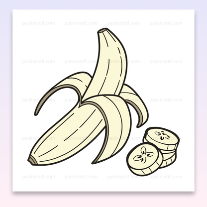 Illustration vectorielle d'une banane épluchée minimaliste, idéale pour DIY et papeterie.
