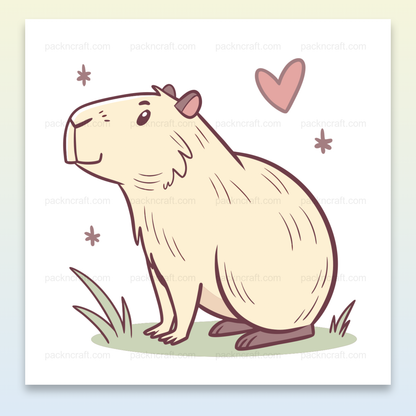 Illustration capybara amoureux en style doodle pour DIY et décoration