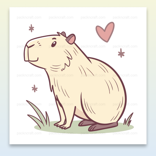 Illustration capybara amoureux en style doodle pour DIY et décoration