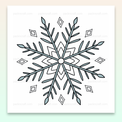 Illustration de flocon géométrique élégant en style SVG, idéale pour déco hivernale.