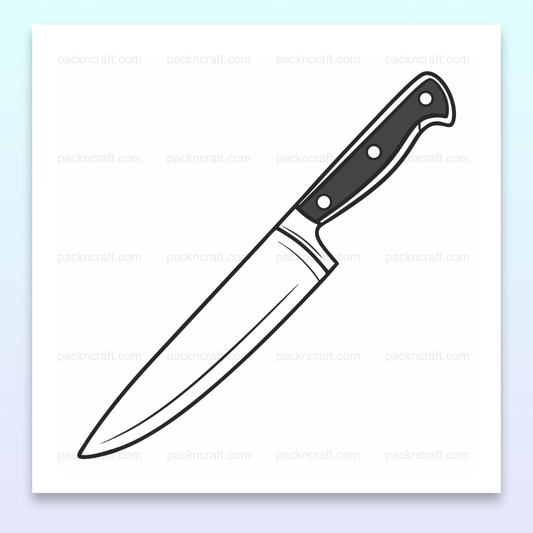 Illustration minimaliste d'un couteau de chef en SVG pour projets culinaires.