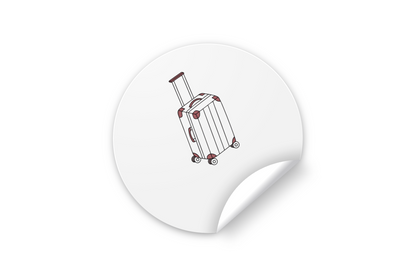 Sticker décoratif sur le thème du voyage avec une valise stylisée prête pour l'aventure