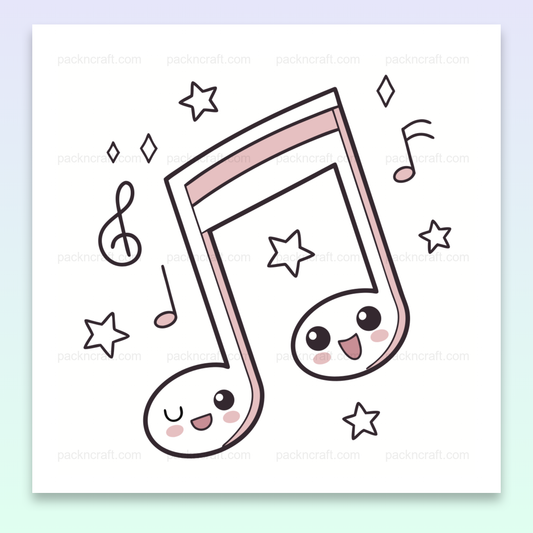 Note de musique kawaii joyeuse, parfaite pour projets DIY