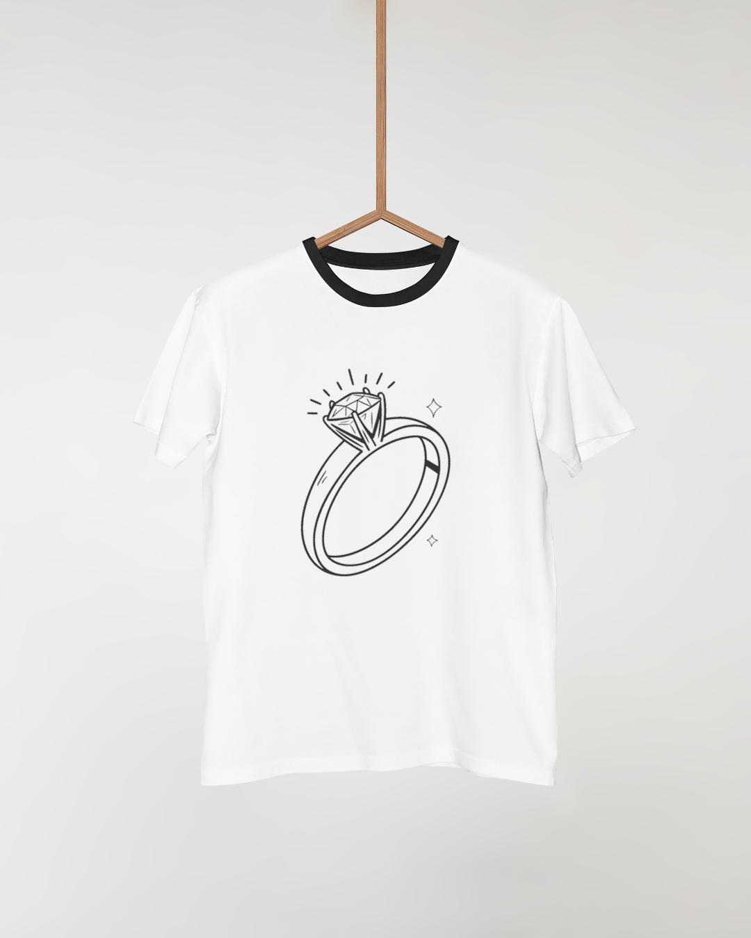 Design stylisé de bague vintage imprimable sur t-shirt pour amateurs de mode