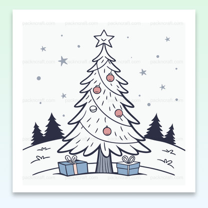 Illustration festive de sapin de Noël en SVG minimaliste pour usages divers.