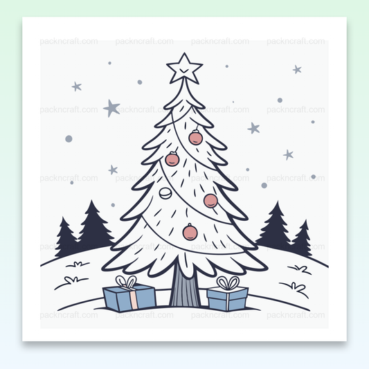 Illustration festive de sapin de Noël en SVG minimaliste pour usages divers.