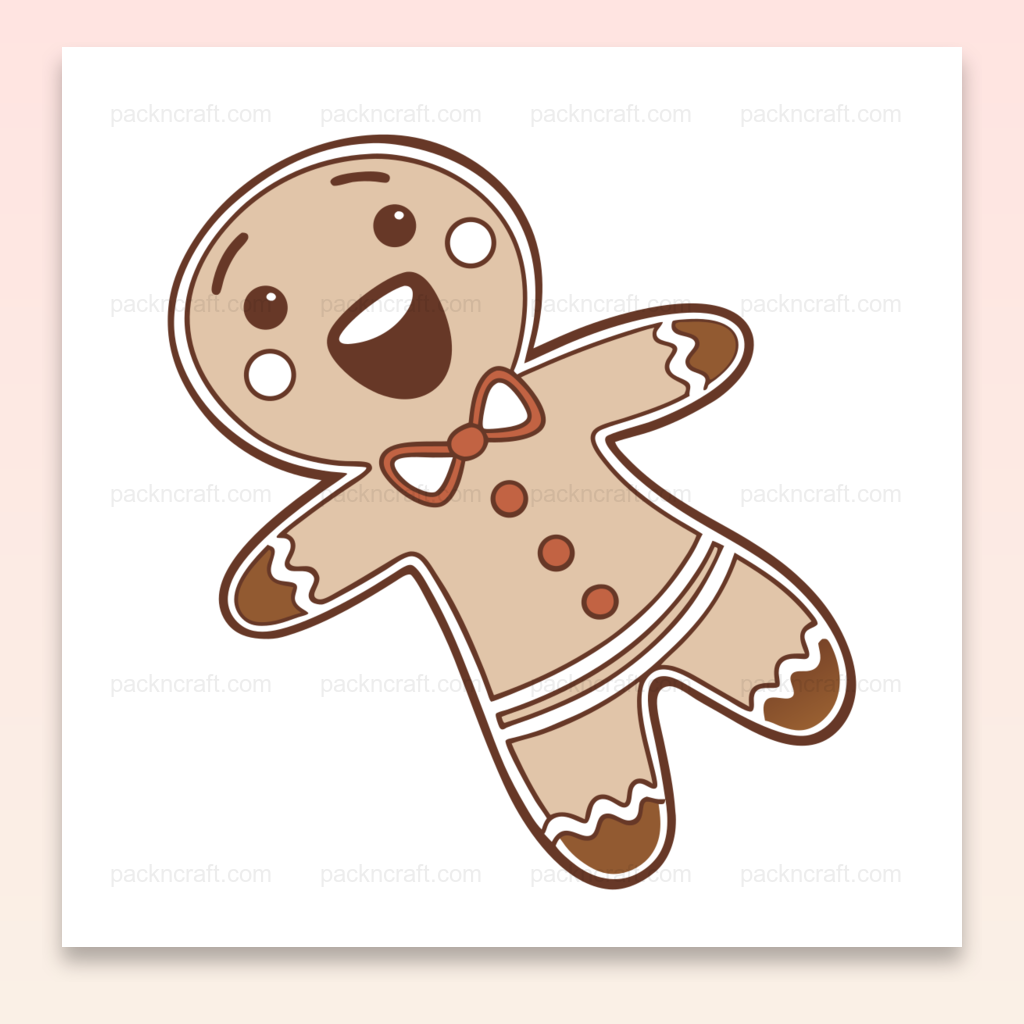 Illustration joyeuse de biscuit de Noël, idéale pour DIY et déco festive.