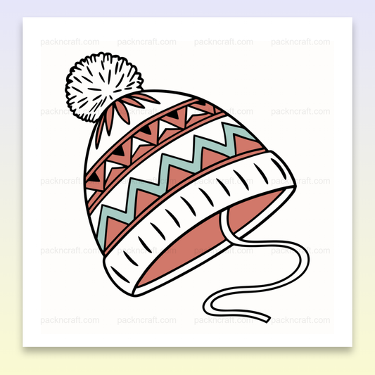 Illustration vectorielle de bonnet décontracté, couleurs pastelles pour projets créatifs d'hiver et déco cosy.