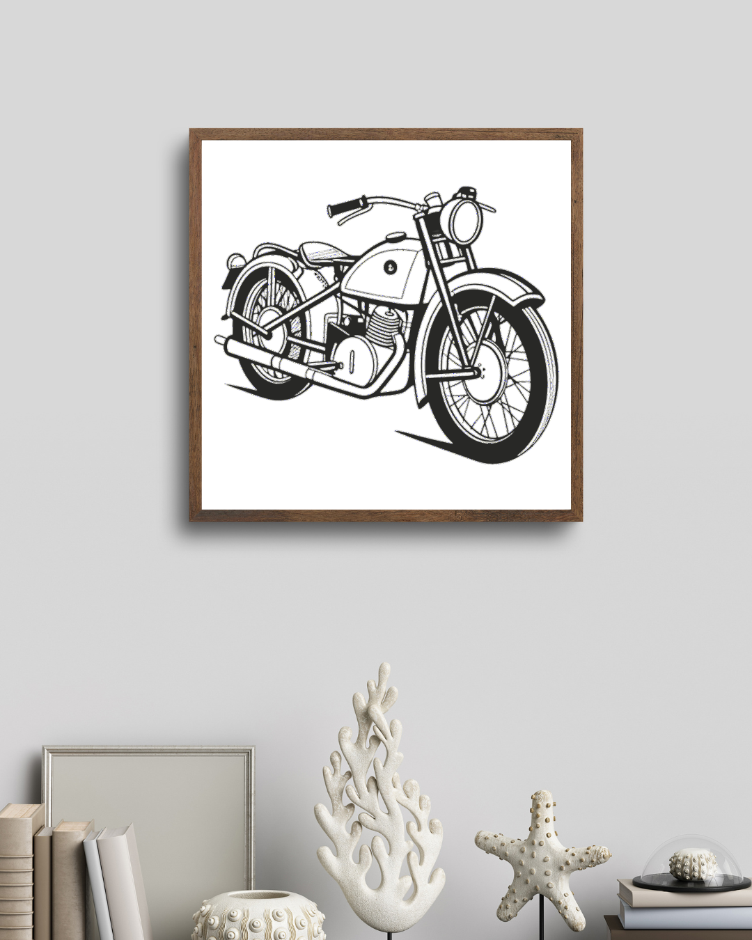 Cadre avec image moto vintage, accentuez votre décoration