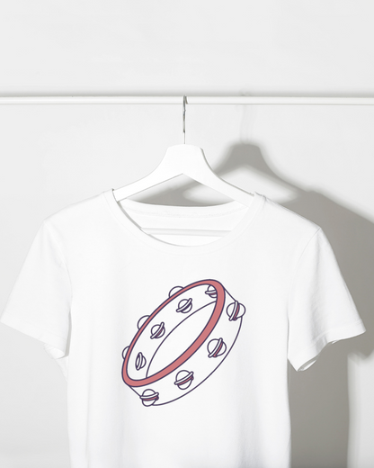 T-shirt musical avec tambourin vectoriel dansant style doux