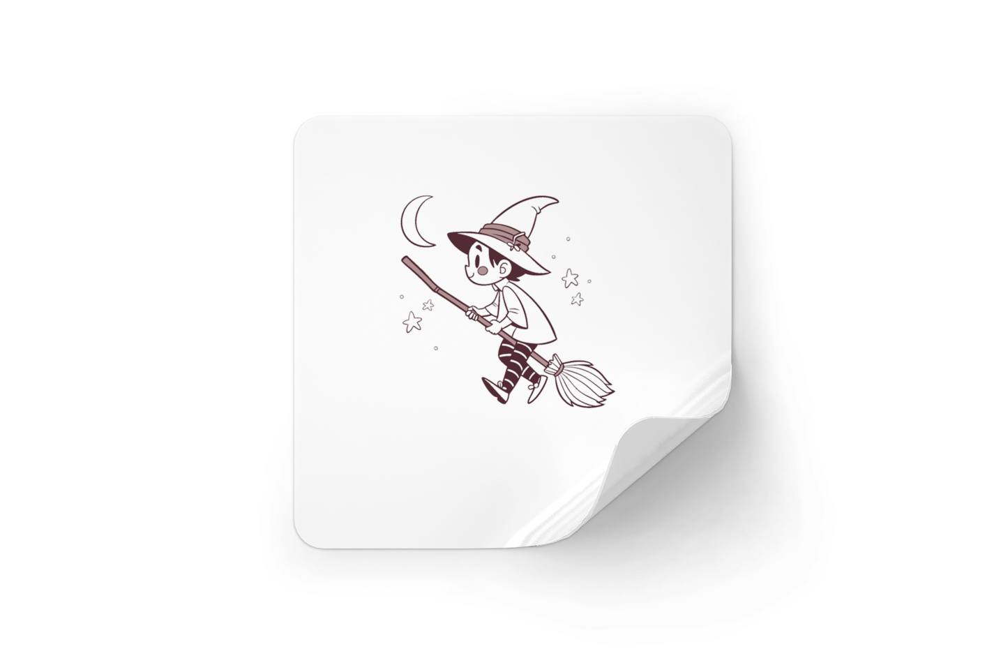 Sticker décoratif avec motif de sorcier volant sur le thème d'Halloween