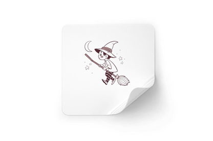 Sticker décoratif avec motif de sorcier volant sur le thème d'Halloween