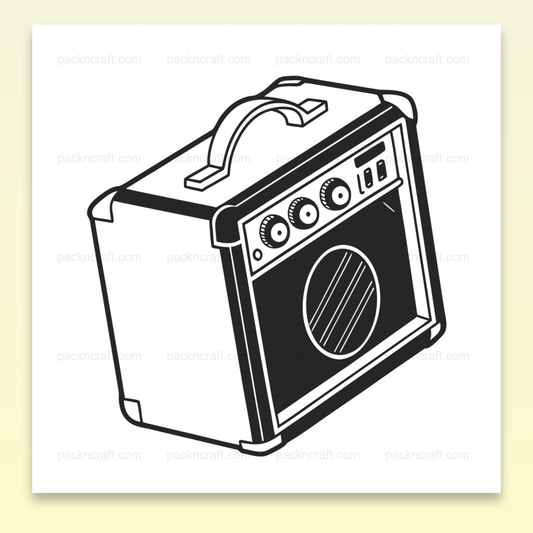 Illustration numérique d'un amplificateur vintage, SVG pour projets créatifs