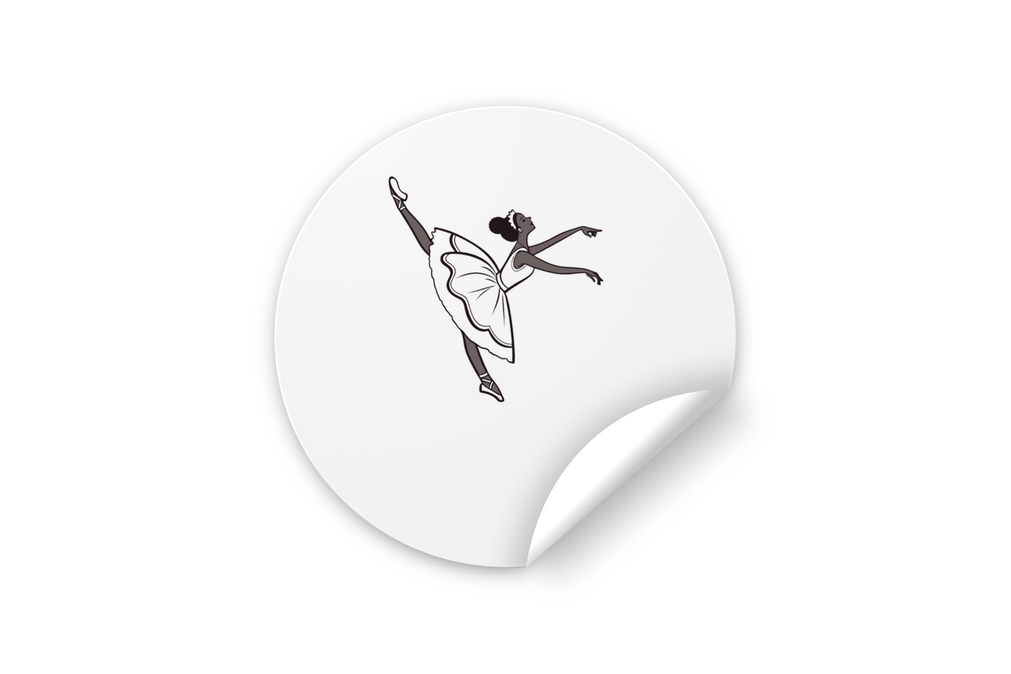 Sticker danse élégant avec une ballerine en arabesque dessinée en ligne épurée