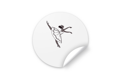 Sticker danse élégant avec une ballerine en arabesque dessinée en ligne épurée