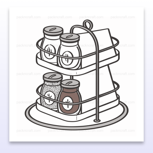 Illustration de l'étagère vintage en style minimaliste pour décoration et organisation.