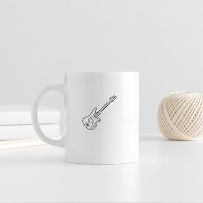 Guitare basse vintage sur mug élégant avec icône musicale personnalisée