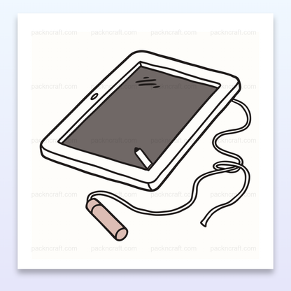 Illustration d'une tablette de dessin en action, style doodle, usage éducatif et créatif.