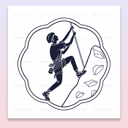 Illustration vectorielle d'un grimpeur en action pour projets créatifs, DIY.