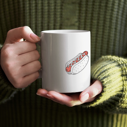 Mug avec motif de hot-dog amusant au style illustration flat