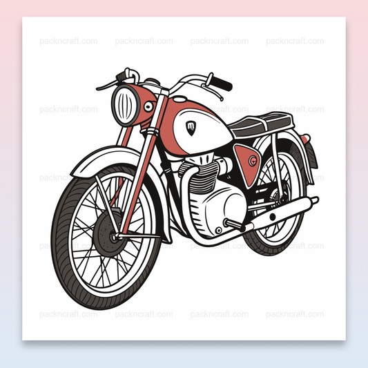 Illustration vintage de la moto Parilla 175 des années 50, idéale pour projets créatifs.