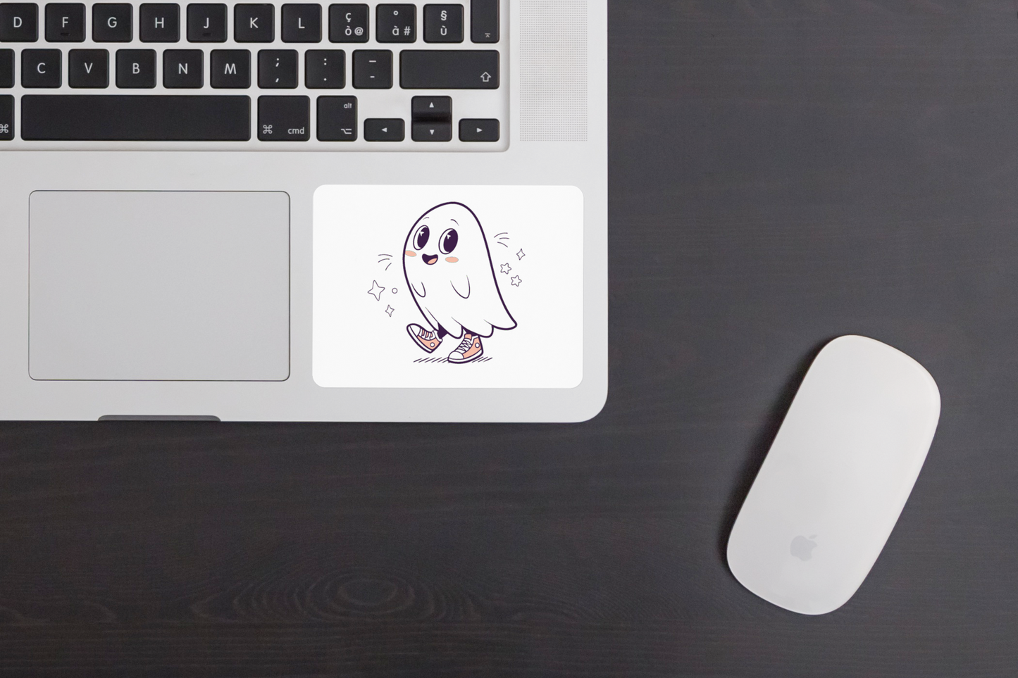 Sticker fantaisie fantôme kawaii sur fond blanc pour Halloween