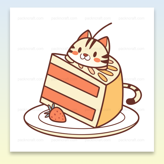 Illustration de chat joueur dans un gâteau pour projets DIY et décorations