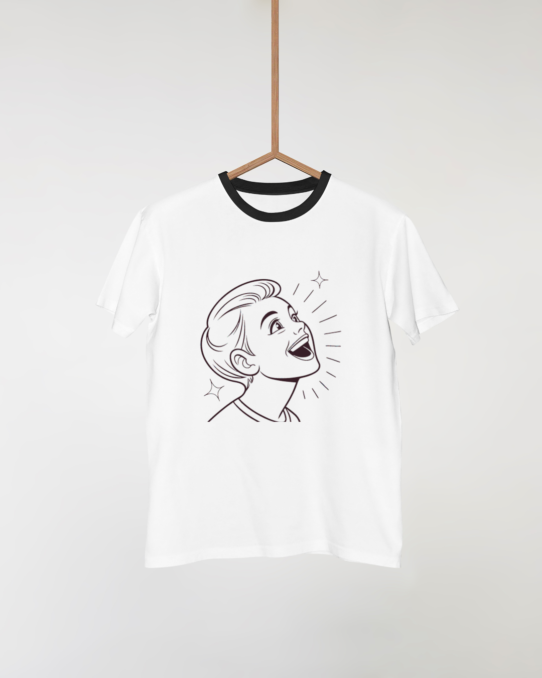 T-shirt avec enfant souriant joyeusement motif élégant et positif