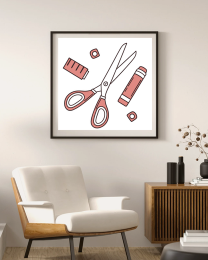 Cadre au style minimaliste avec icône numérique inspirante, parfait pour papeterie