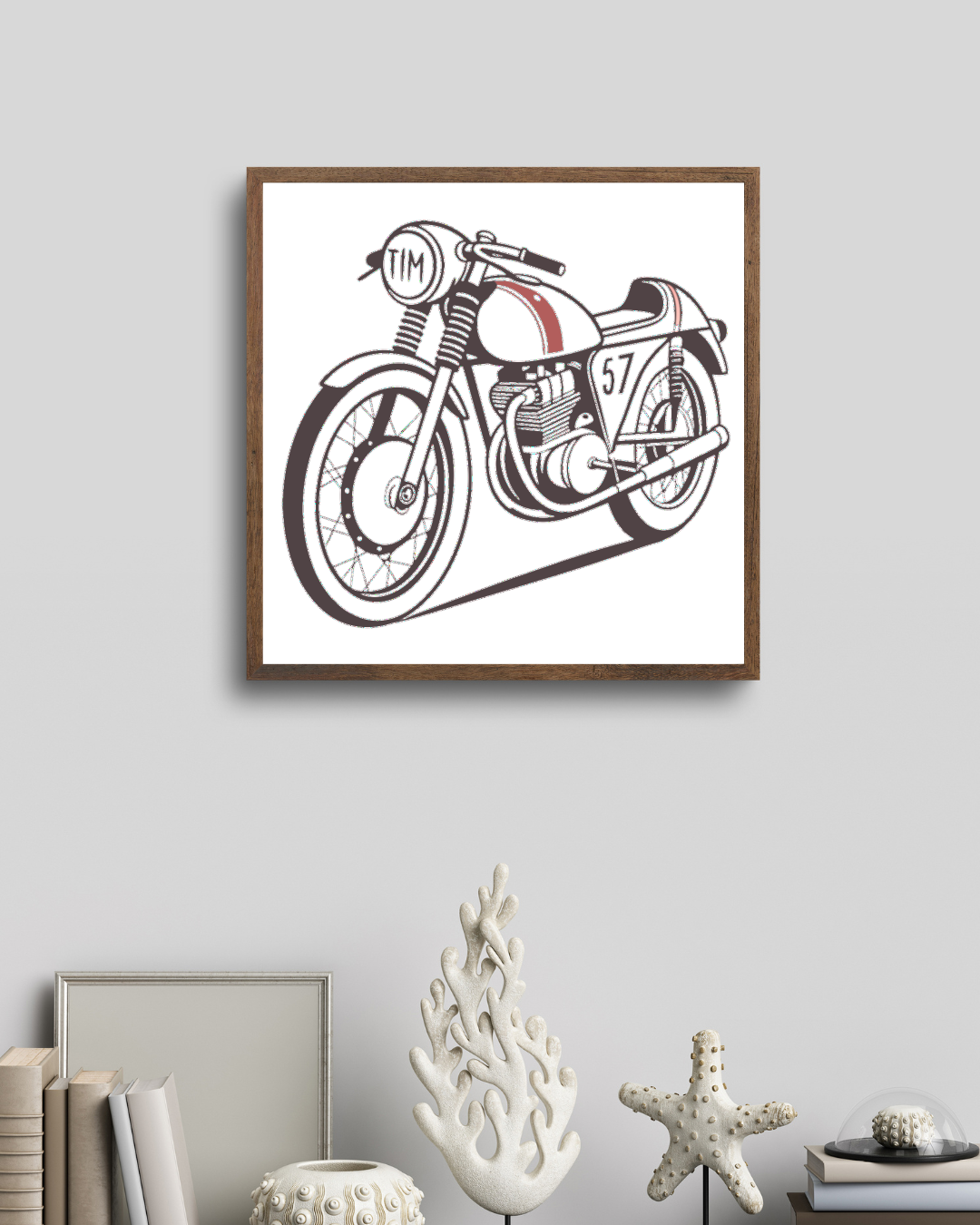Cadre déco vintage moto Gilera 500GP pour maisons stylées