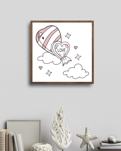 Cadre décoratif avec illustration de bonbon cœur