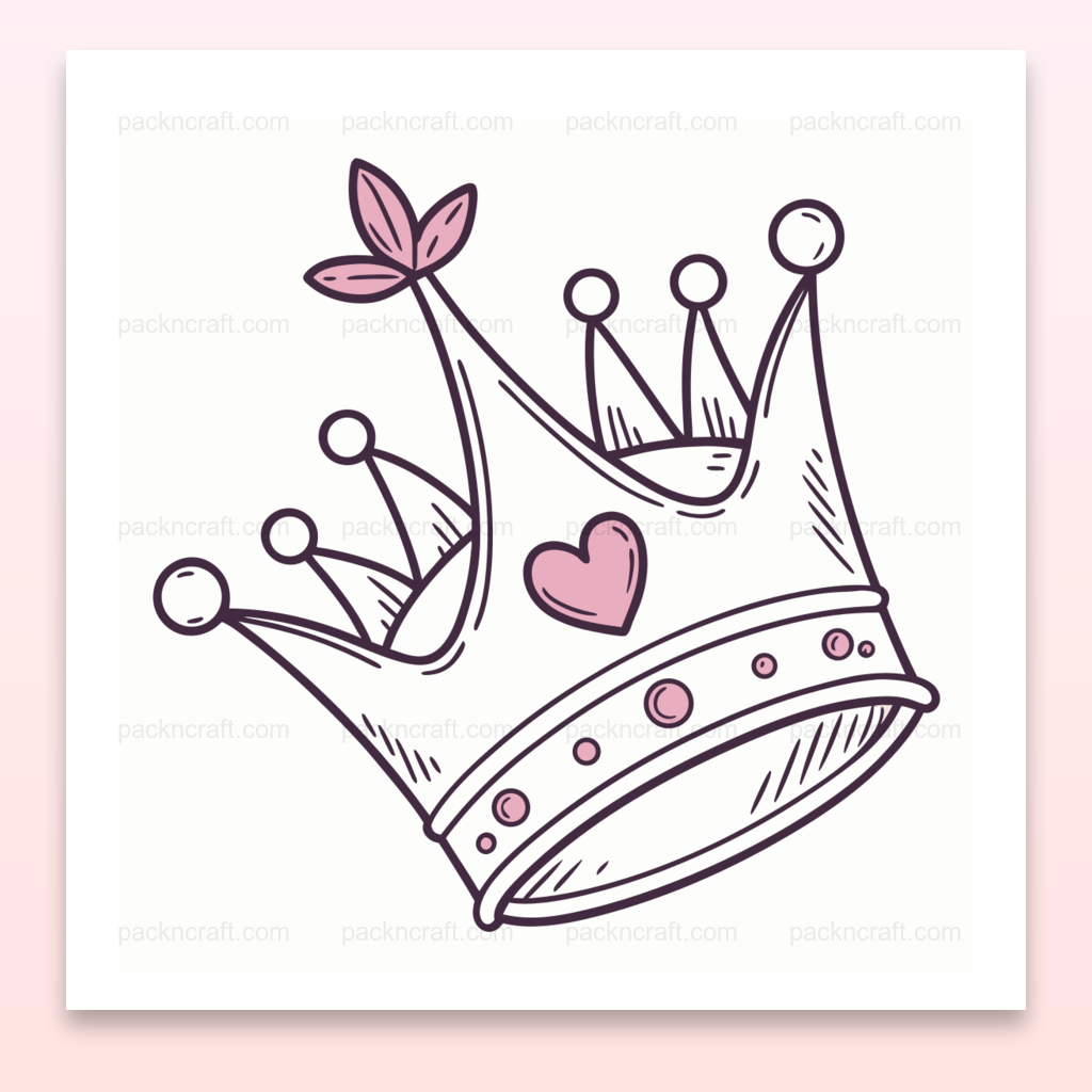 Illustration de couronne kawaii pour projets d'art numerique.