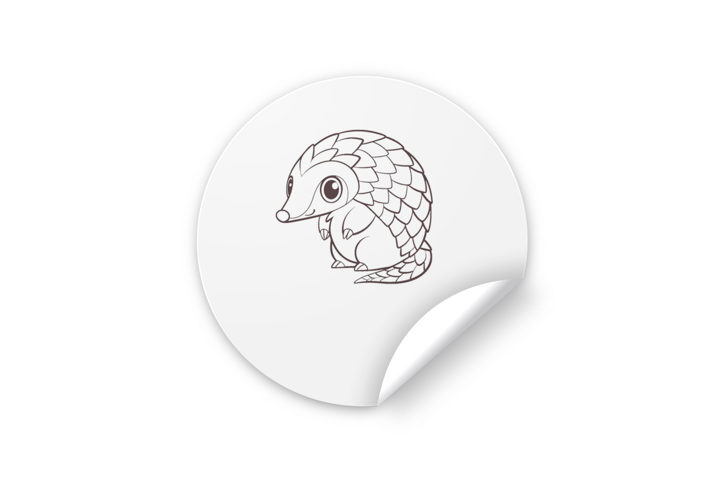 Sticker tropical avec pangolin joyeux sur fond coloré et design moderne