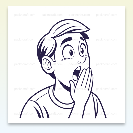 Illustration vectorielle de garçon étonné, adaptée pour éducatif et DIY