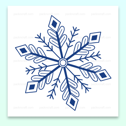 Illustration de flocon de neige en style fractale, parfait pour la déco hivernale.