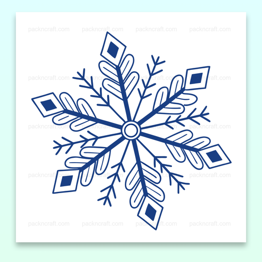 Illustration de flocon de neige en style fractale, parfait pour la déco hivernale.