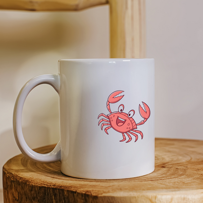 Mug au décor marin avec crabe joyeux dansant éveille l'esprit des océans