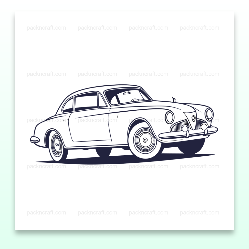 Illustration SVG de voiture ancienne élégante en style rétro
