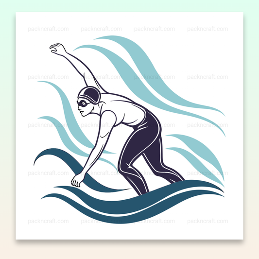 Illustration vectorielle d'un nageur en action, parfaite pour usage sportif et créatif.