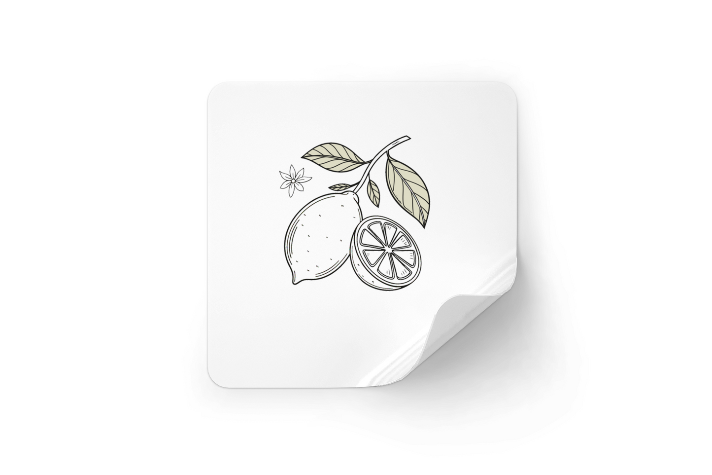 Sticker montrant un citron minimaliste pour une touche estivale et fraîcheur visuelle