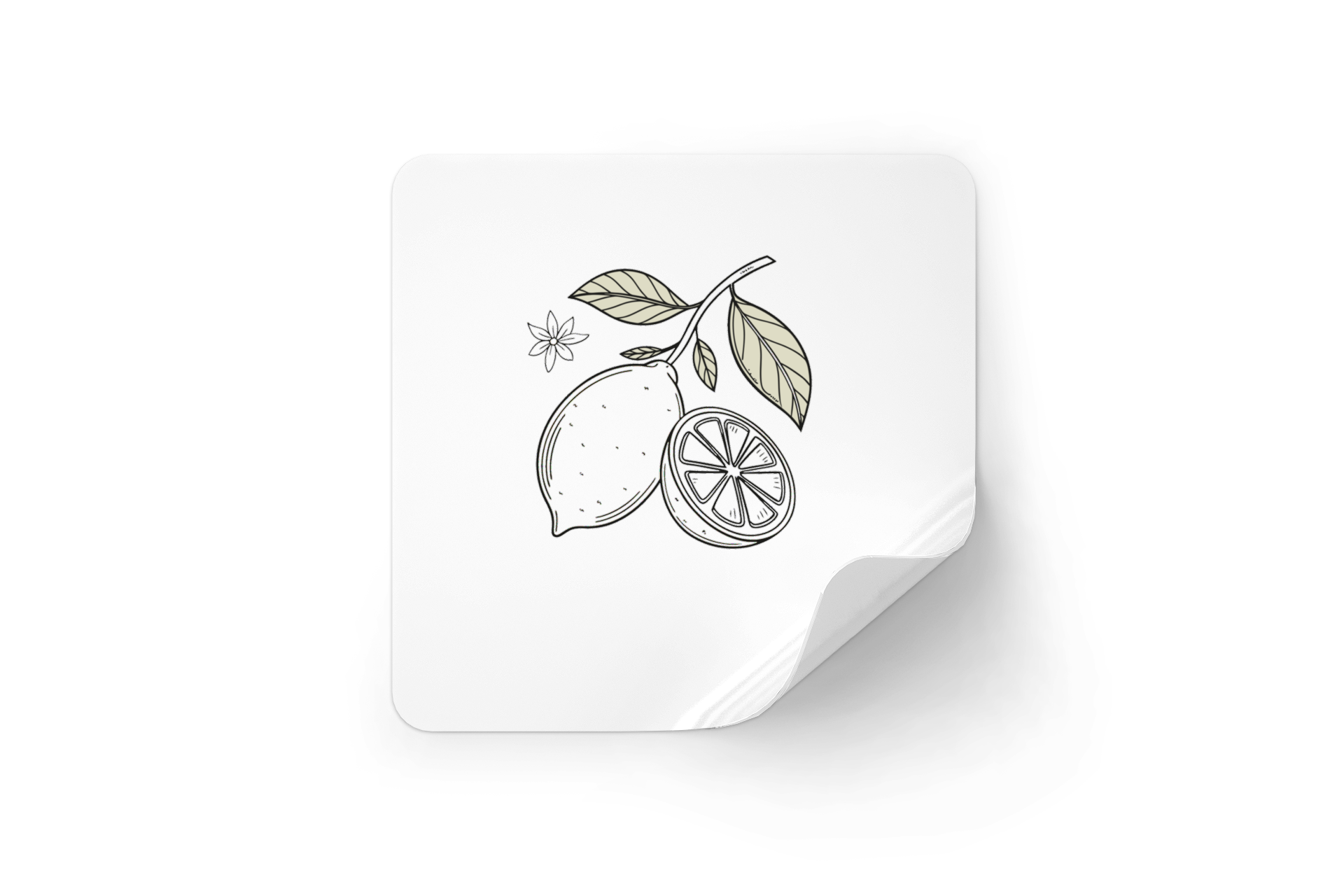 Sticker montrant un citron minimaliste pour une touche estivale et fraîcheur visuelle