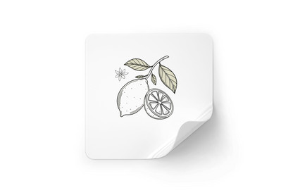 Sticker montrant un citron minimaliste pour une touche estivale et fraîcheur visuelle