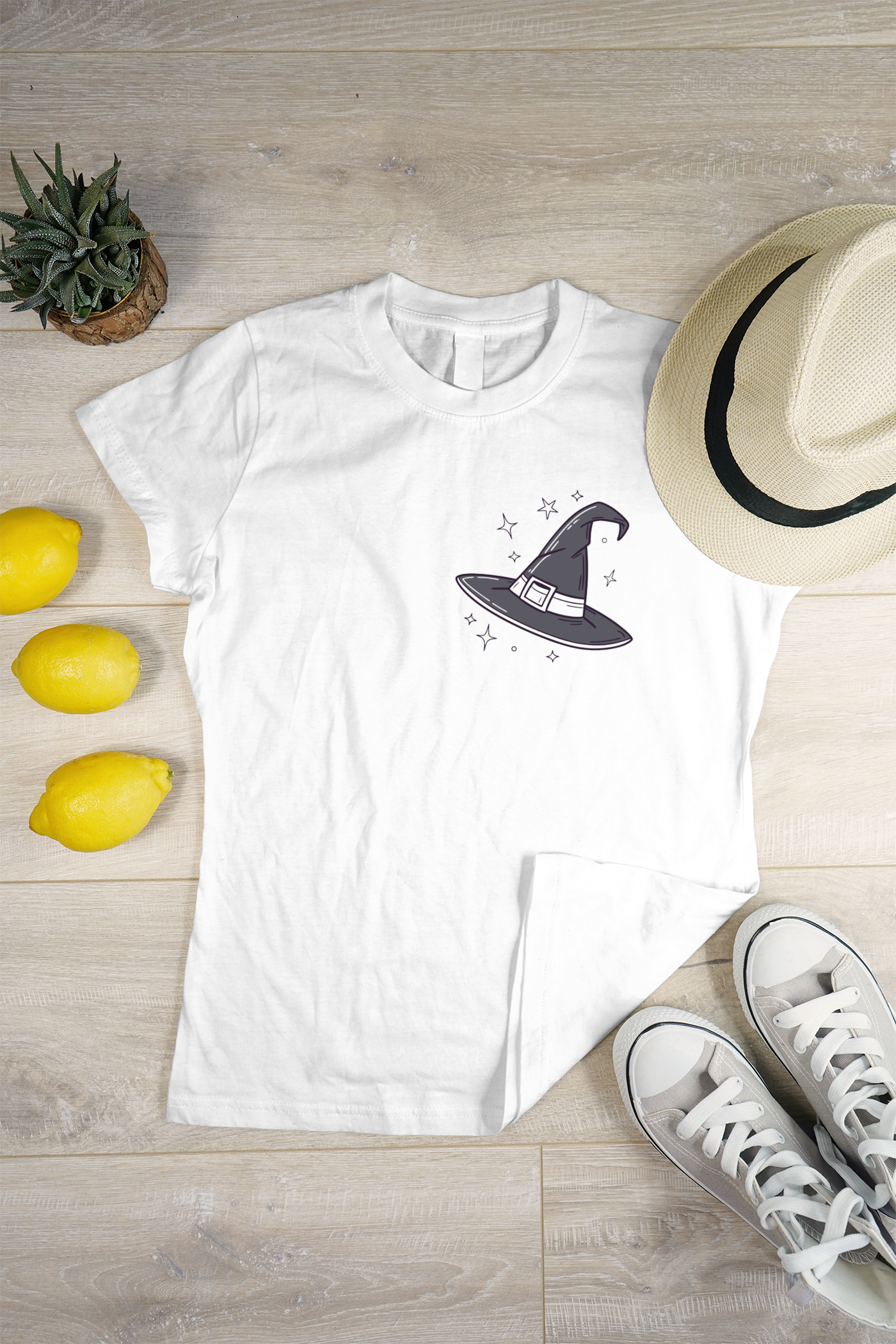 T-shirt avec motif chapeau de sorcière magique pour Halloween
