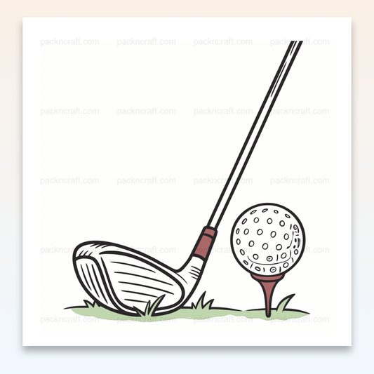 Illustration de golf avec club, prêt pour un swing, style vectoriel détaillé.