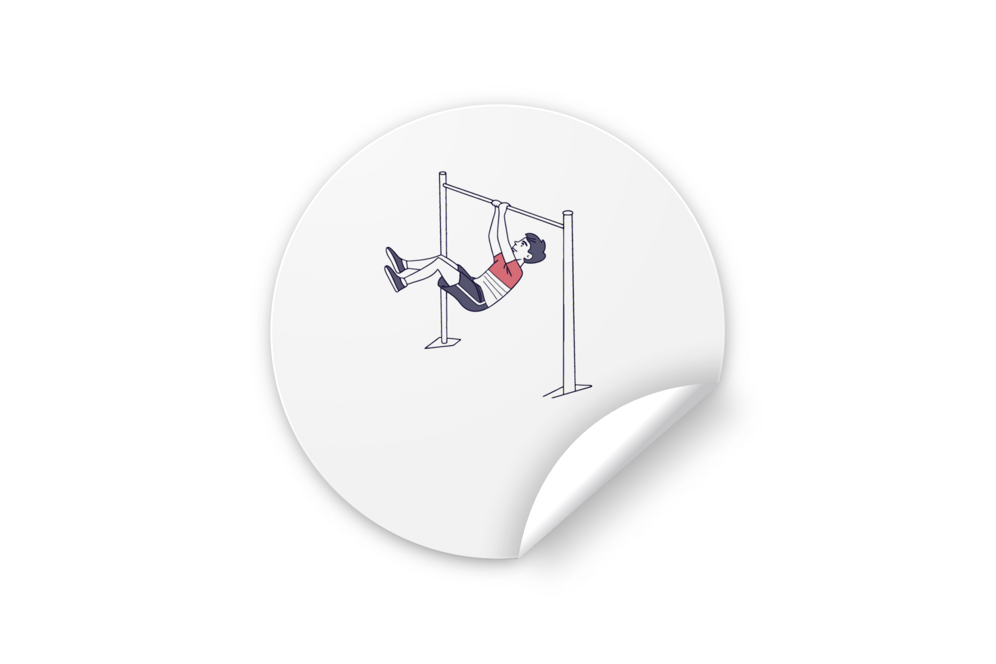 Sticker vibrant montrant un garçon à la barre fixe, ajout parfait pour les sportifs