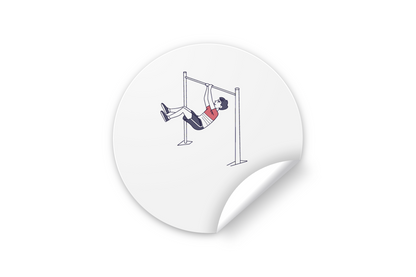 Sticker vibrant montrant un garçon à la barre fixe, ajout parfait pour les sportifs
