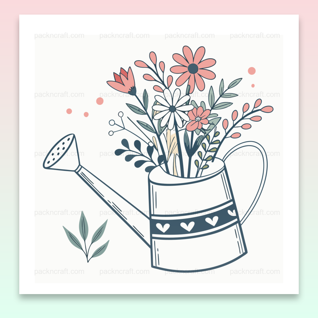 Arrosoir fleuri dans un style rétro, parfait pour jardinage et déco DIY