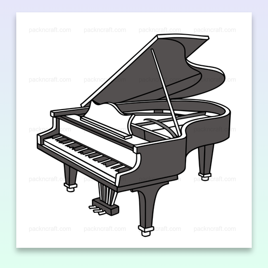 Illustration vectorielle d'un piano à queue élégant pour projets créatifs.