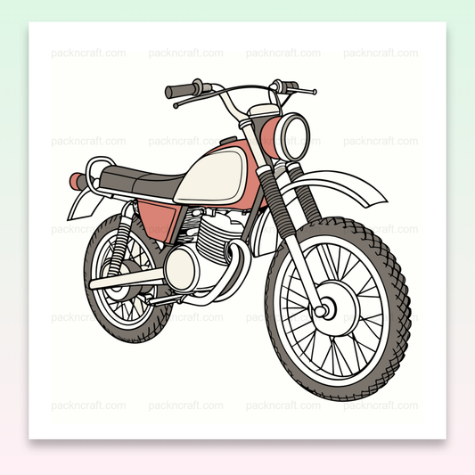 Illustration de la Yamaha DT250 des années 70 en SVG pour décoration vintage